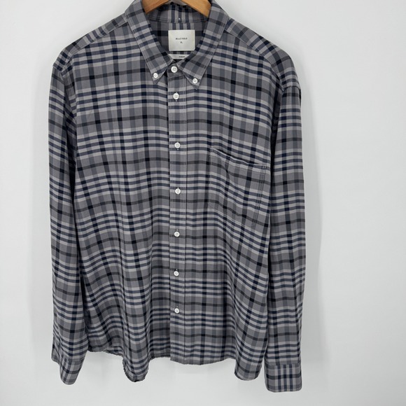 Billy Reid XL Gray Plaid Button Down Shirt Mens Long Sleeve Cotton Standard Fit - Picture 2 of 7